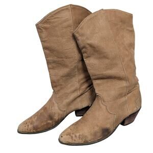 Vintage Dingo Western Boots Womens 7 Soft Supple Leather Yoke Rodeo Retro Boho